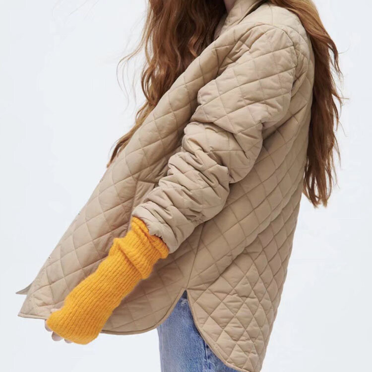 Vestido de algodón de manga larga de malla para mujer, chaqueta vaquera de un solo pecho con bolsillos, otoño e invierno, novedad de 2021