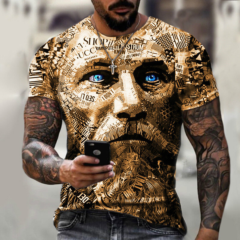 T-shirt manches courtes homme, nouveau Style, offre spéciale, impression 3d, été 2021