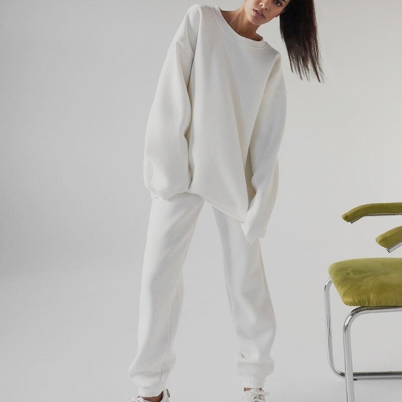 Sweat à capuche et pantalon de sport en velours pour femmes, ensemble de deux pièces, tenue d'automne et d'hiver, nouvelle collection 2021