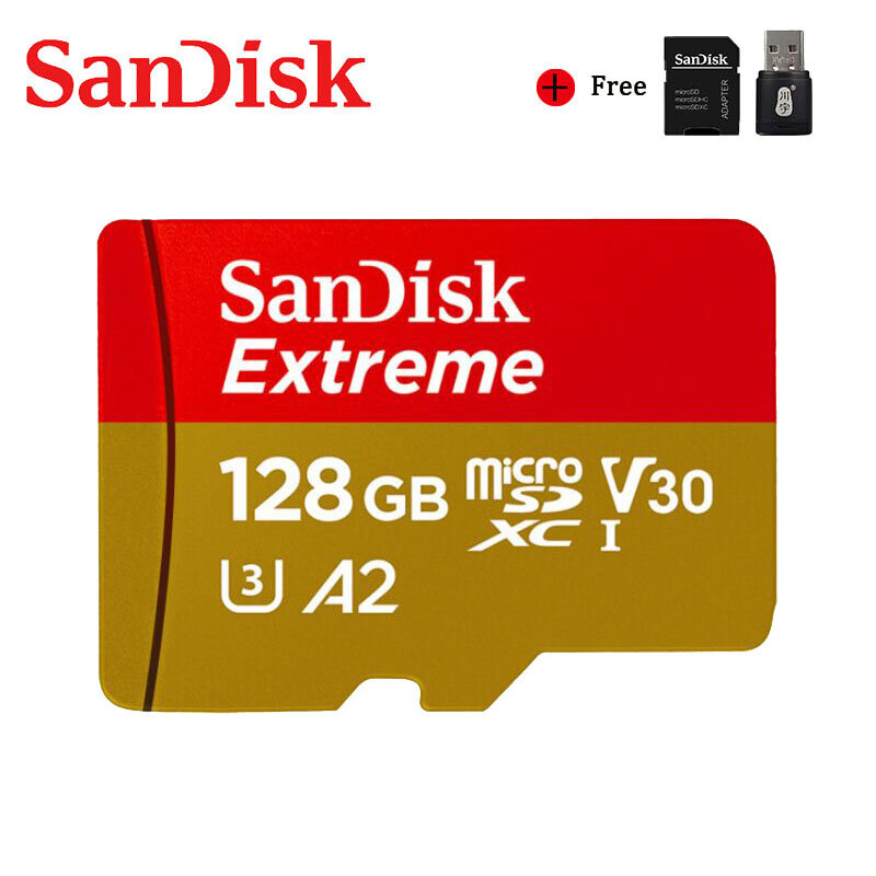 Kartu SD Mikro Asli SanDisk A2 400GB 256GB 128GB 64GB 32GB Kartu Pria Kartu Flash Ultra Microsd Ekstrim 4K V30 TF