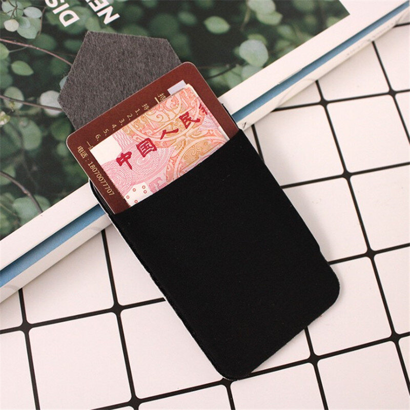 Universal Cellphone Wallet Lycra Card Holder Men Elastic Mobile Phone Wallet Credit ID Card Holder Adhesive Pocket Sticker Case