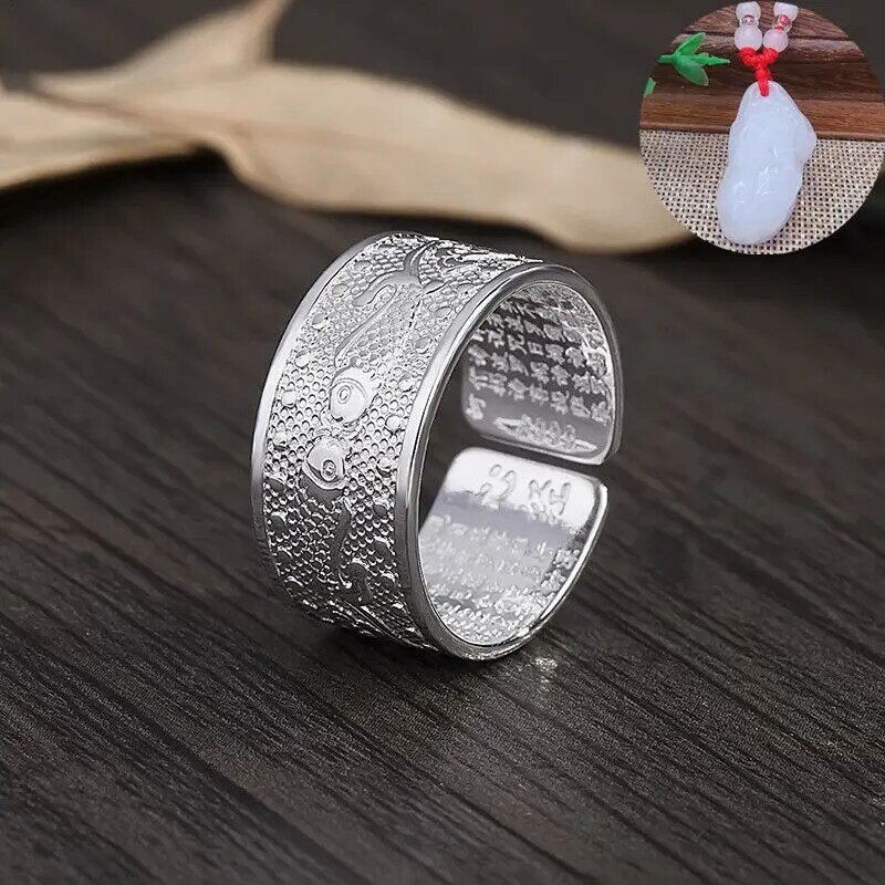 New Pixiu Amulet Sutra Opening Adjustable Ring Feng Shui Amulet Lucky Change Fortune Fortune Auspicious Jewelry