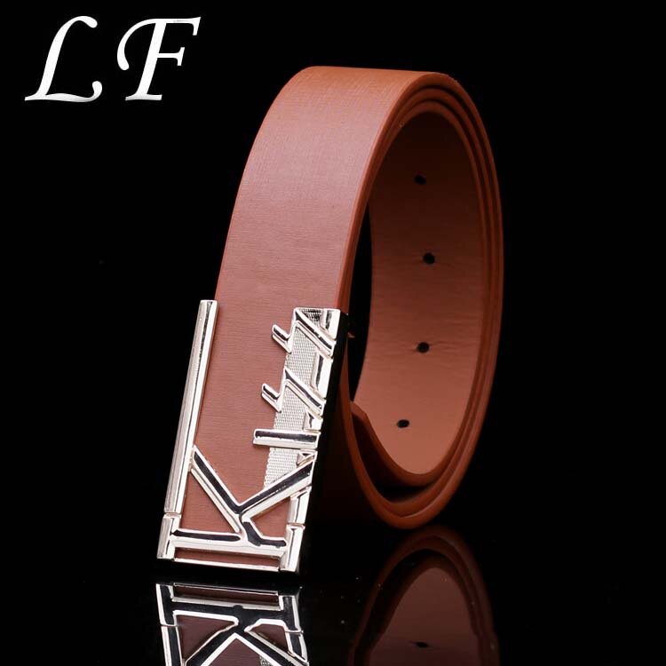 Trendy belt with wild belt personality fashion letter KISS smooth buckle