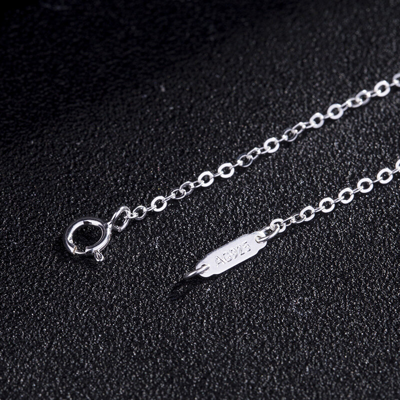 Женское ожерелье из серебра 925 пробы с подвеской в виде двух сердец