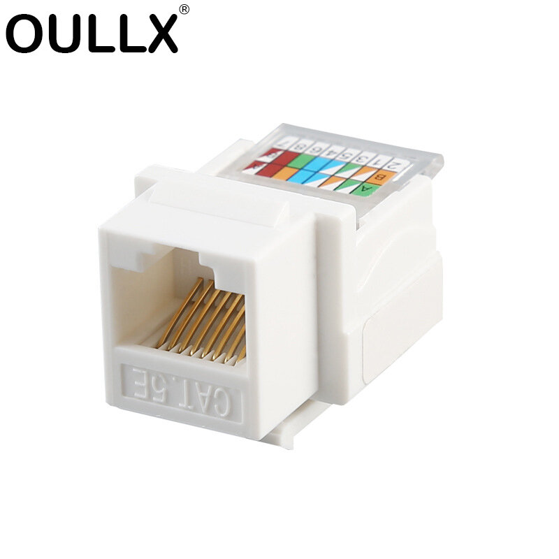 OULLX AT5E 네트워크 모듈 패널 UTP 도구-AMP 핫 컴퓨터 콘센트 케이블 어댑터 키스톤 용 무료 RJ45 커넥터 케이블 어댑터
