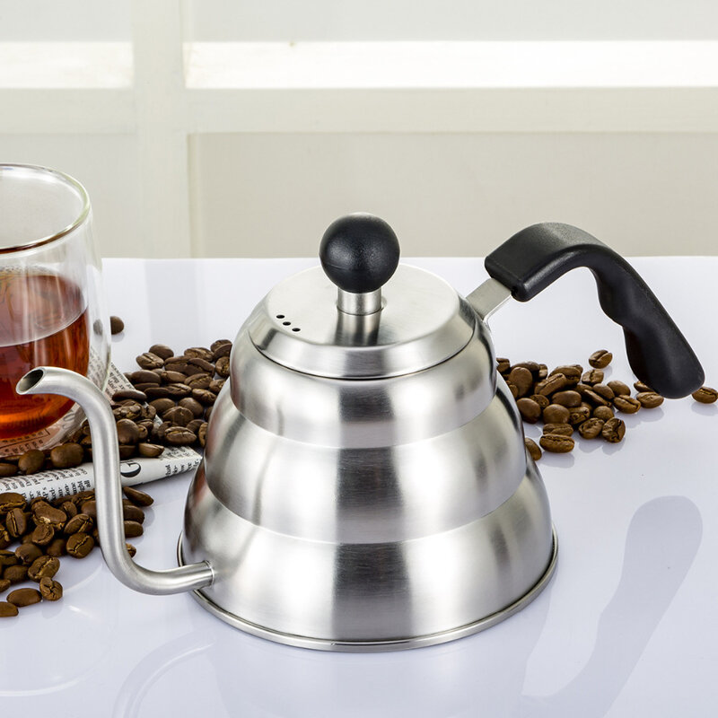 1L/1,2 L 304 Edelstahl Drip Kaffee Topf Mit Thermometer Heimgebrauch Tee Topf Barista Kaffee Werkzeug Teekanne wasserkocher Kaffee Maker
