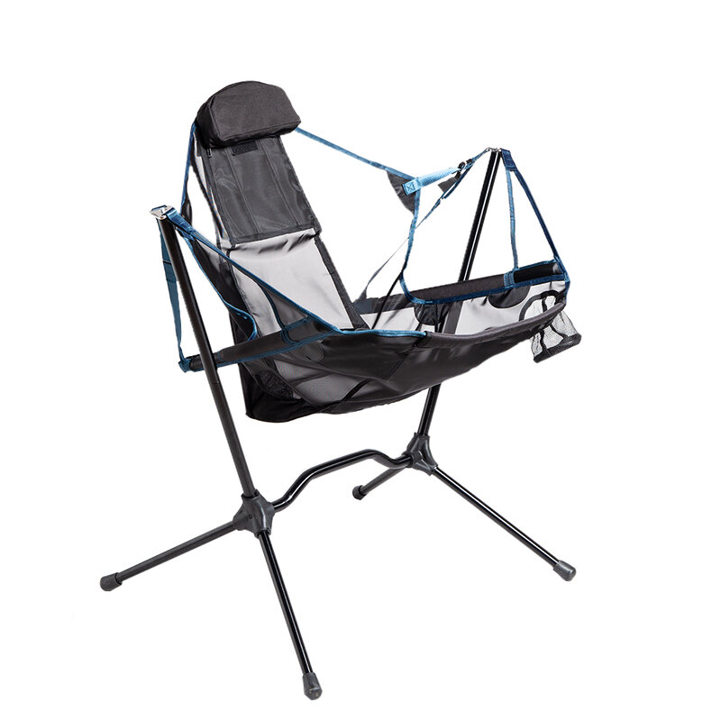 Columpios plegables portátiles de alta resistencia para exteriores, silla de aleación de aluminio de lujo para acampar, con respaldo plegable
