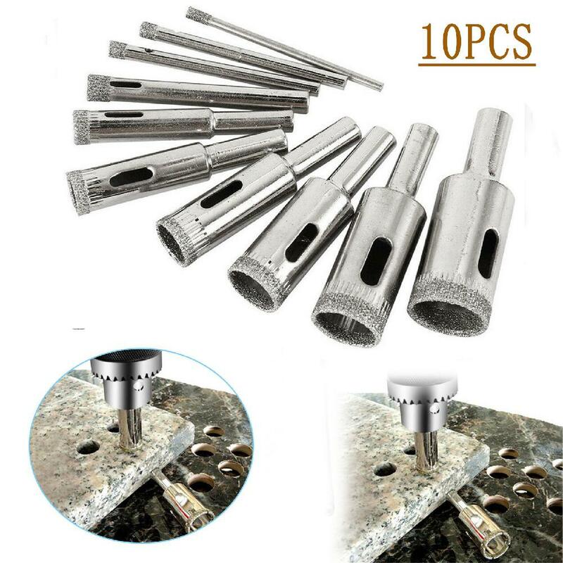 10pcs 3-50mm Diamond Hole Saw Drill Bit Set utensile da taglio in marmo per piastrelle in ceramica di vetro