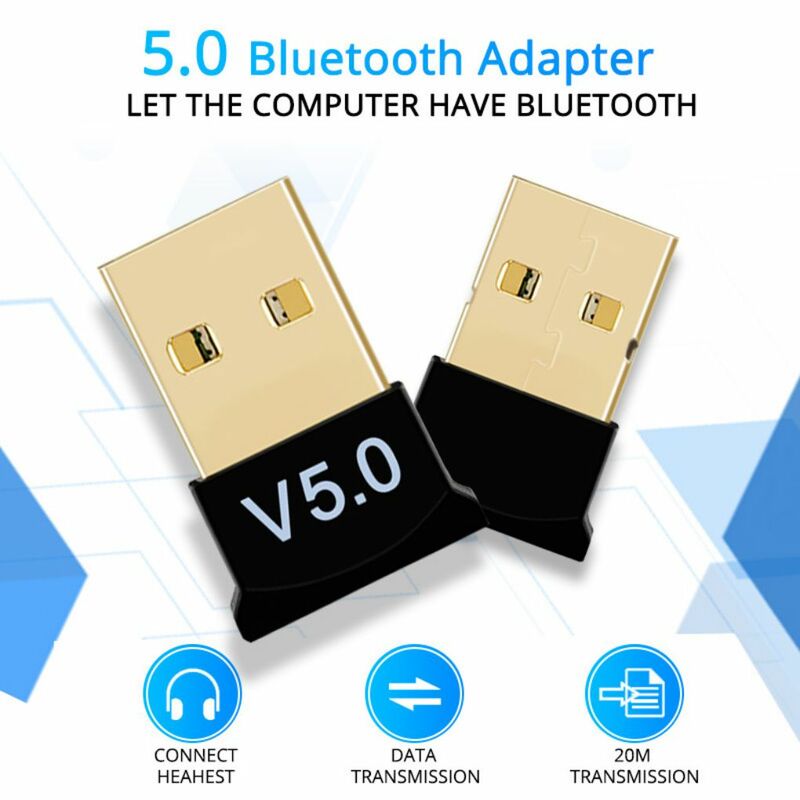 Máy Phát Âm Thanh Bluetooth-Tương Thích V5.0 USB Thu Di Động Không Dây Adapter Cho Máy Tính Laptop Mới Nhất