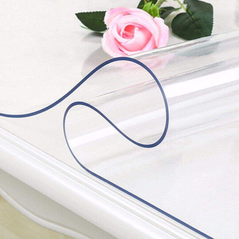 Mantel transparente de PVC de 2mm, mantel rectangular impermeable, tapete de mesa de café, cubierta de mesa para cocina, paño de vidrio suave