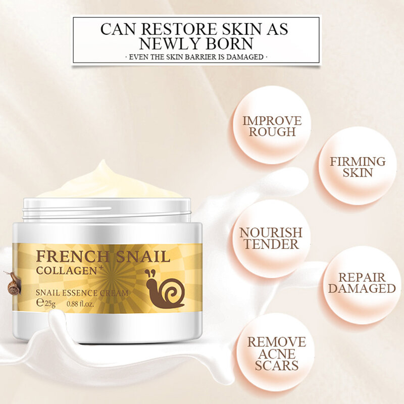 Snail ครีม Hyaluronic Acid Anti-Wrinkle Anti-Aging Facial Day Cream Collagen Moisturizing Nourishing Skin Facial Care
