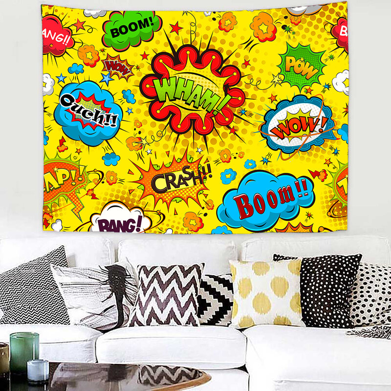 Boom Bang – tapisserie murale suspendue imprimée en 3D, décoration de chambre psychédélique, dortoir, Art de la maison
