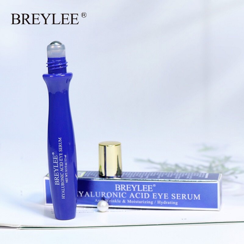 BREYLEE Hyaluronic Acid Eye Serum Improve Eye Bag Anti Puffiness Eye Roller Massage Eye Cream Remove Wrinkles Eyes Moisturizer