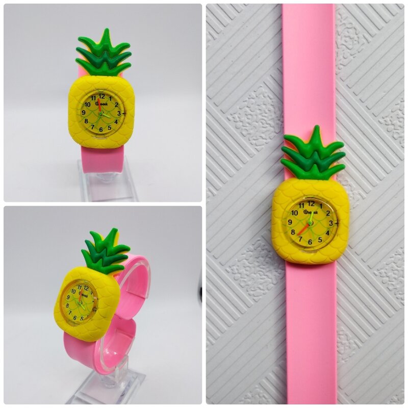 Montres de sport pour enfants, montre-bracelet de dessin animé Fruit ananas, bonne chance cochon, horloge pour bébés garçons filles, pour écoliers, 2019