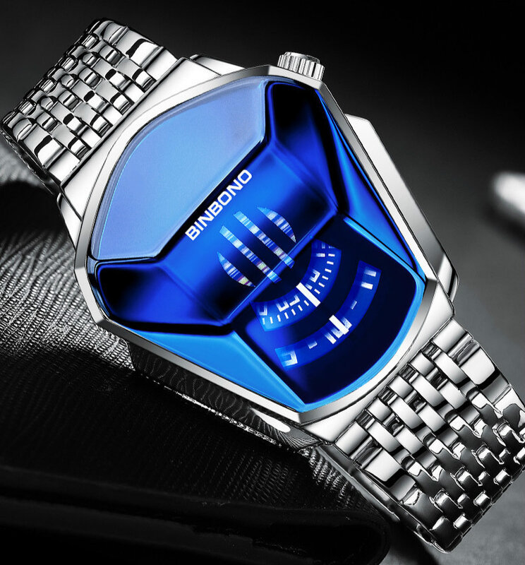 Reloj de pulsera de cuarzo para hombre, cronógrafo de lujo, de acero inoxidable, resistente al agua, 2021