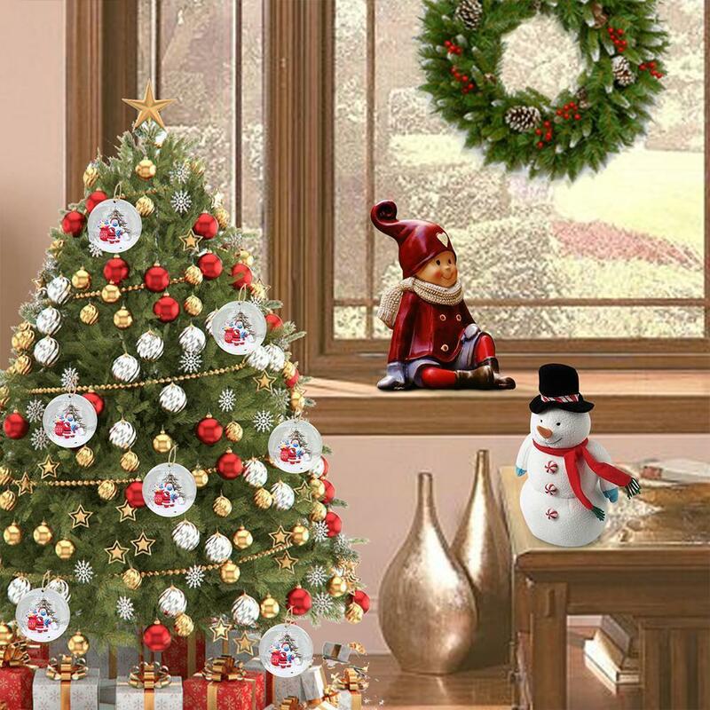 1 Buah Liontin Dekorasi Santa Claus Terisolasi Dekorasi Natal Tahun Resin Topeng Gantung Wajah Baru Dekorasi Pohon Lukis Y3I4