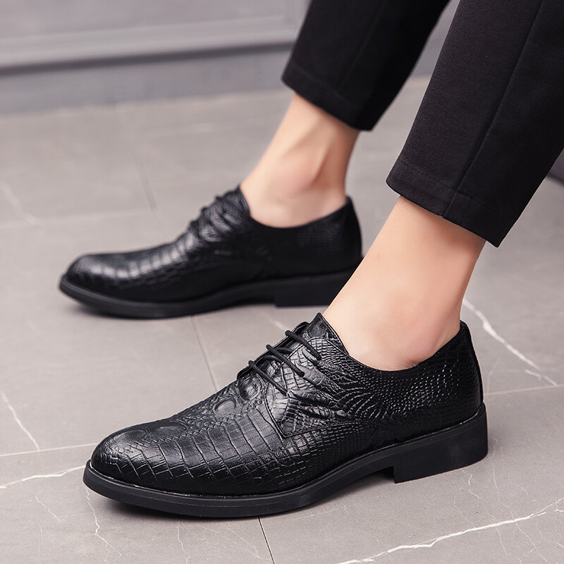 Mans Shoes lace up Casual Oxfords Man Shoes outdoor Fashion Men Leather Shoes Business Formal Dress Shoes big size 48 o5