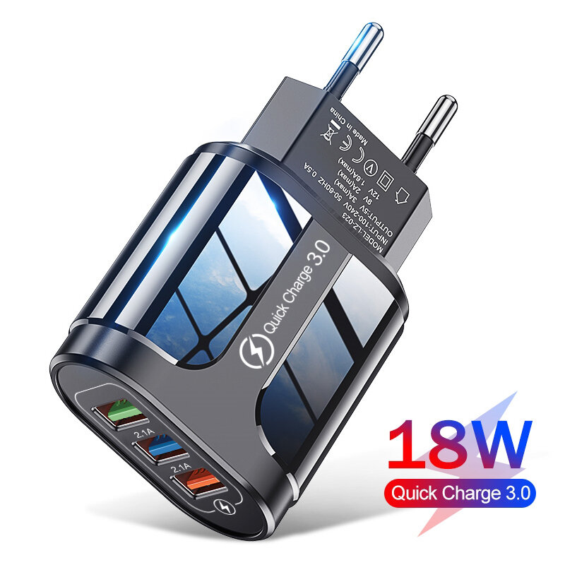 شاحن usb عالمي سريع لأجهزة iphone 11 و samsung و huawei وشاحن حائط عالمي للهواتف المحمولة والأجهزة اللوحية 3.0 و 4.0