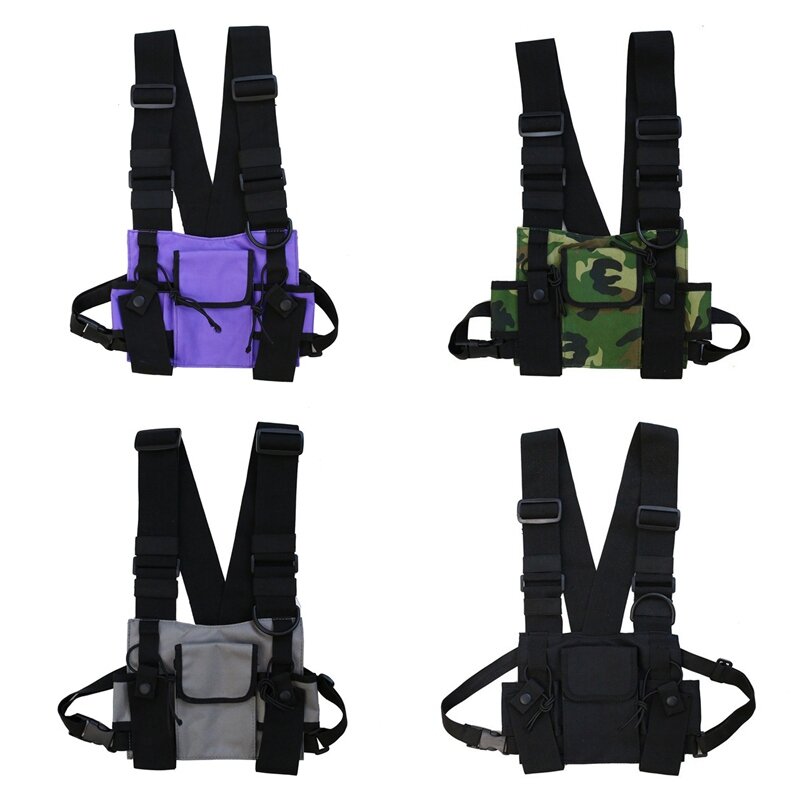 Neue Brust Rig Tasche Multi-tasche Weste Hip Hop Streetwear Funktionale Taktische Harness Brust Rig Pack Einstellbare Taille Tasche 1