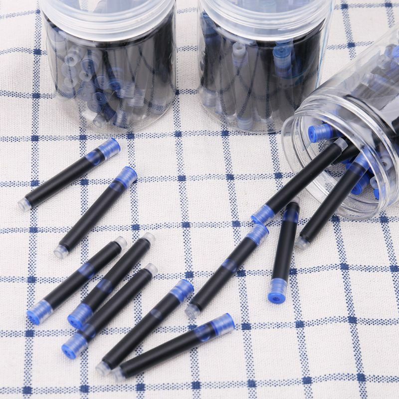 Jinhao-pluma estilográfica Universal, cartuchos de tinta de 2,6mm, recargas de papelería para la escuela y la Oficina, color negro y azul, 30 piezas, envío directo