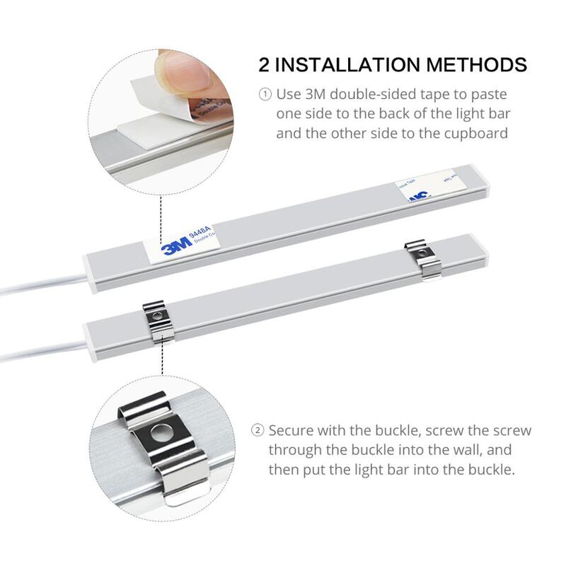 Iluminación LED para cocina, barra de luz USB de 5V, interruptor de barrido manual, Sensor de lámpara de armario ropero, iluminación para el hogar