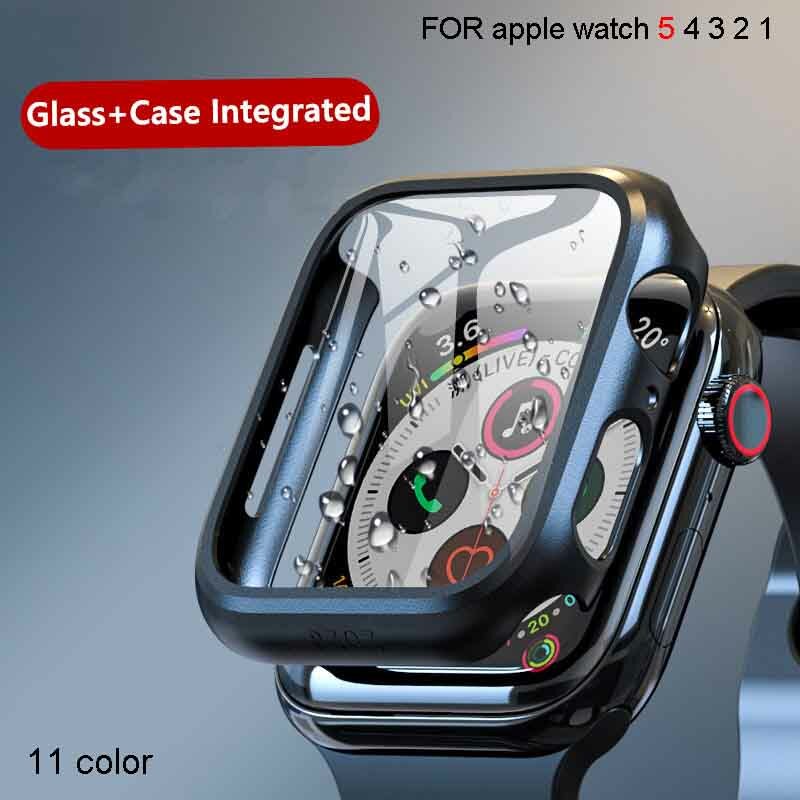 Cover for apple watch case 44mm 40mm 38mm 42mm iwatch case screen protector bumper Tempered Glass apple watch series 6 se 5 4 3