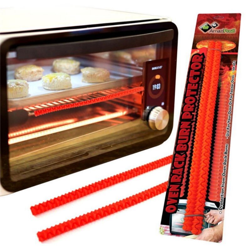 2Pcs Hittebestendige Siliconen Oven Rack Guard Plank Rand Burn Protector Bescherming Keuken Gereedschap