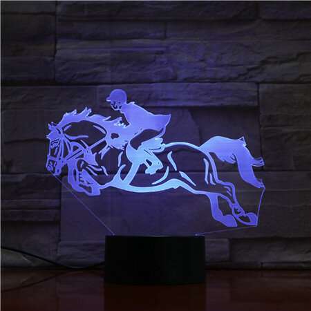 11.11 Promotie 3D Lamp Paard Racing Paardrijden Best Present Voor Familie Touch Sensor Led Nachtlampje Lamp Festival Gift