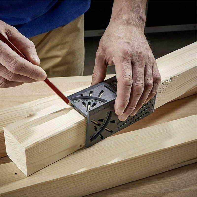 Wood Working Ruler 3D Mitre Angle Measuring Gauge Square Size Measure Tool 3D Carpenter Measuring Ruler 3D Angle Ruler Square