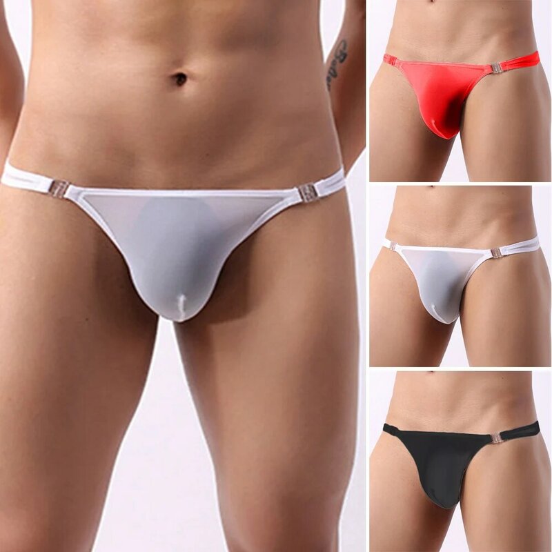 Men S Sexy Low Rise Breathable Briefs Button Panties Knickers Underwear Nylon Thongs Men Sexy