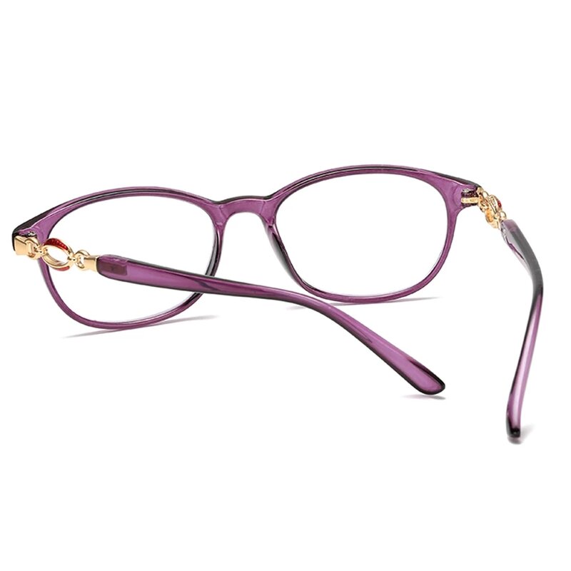 Ienjoyプログレッシブマルチフォーカル老眼鏡女性用ファッション女性用猫用レンズ (DIY) レディースメタル光学メガネ