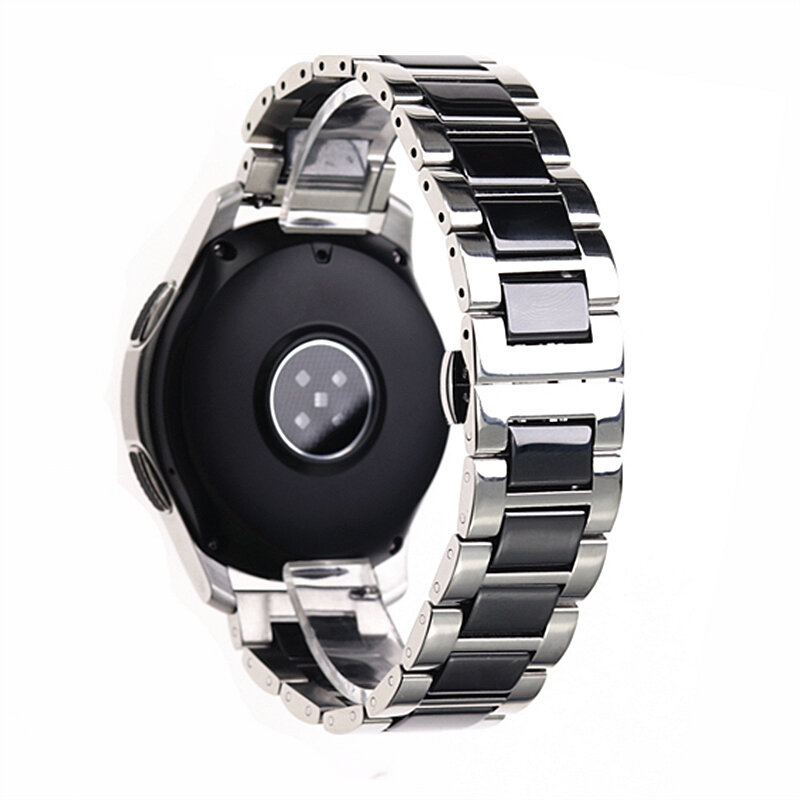 Серебряный керамический браслет из нержавеющей стали, спортивные часы samsung gear, ремешок gear s3 s2, ремешок для galaxy watch, 20 мм, 22 мм
