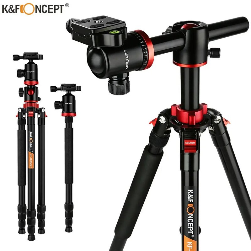 K & F CONCEPT-trípode portátil profesional, trípode de viaje de aleación de aluminio, monopié para vídeo Digital, para Canon, Nikon, para cámaras