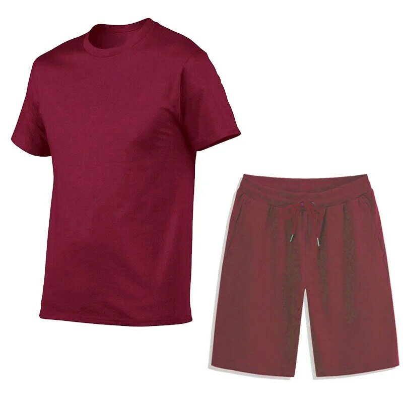 2021 neue heißer verkauf einfarbig T-shirt sport anzug paar schnell trocknend beiläufige laufende tragen sommer kurzen ärmeln shorts 2-stück se
