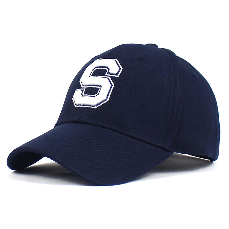 S ปักหมวกเบสบอลหมวกสำหรับหมวกกีฬากลางแจ้งดวงอาทิตย์หมวกแฟชั่นสีทึบหมวกโค้งโค้ง