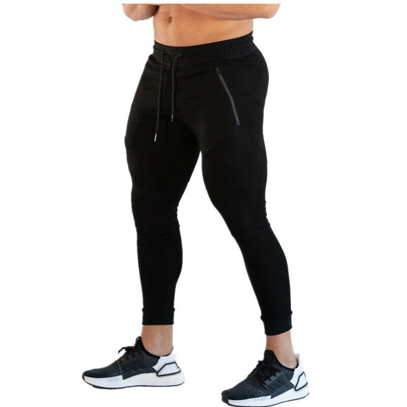 Marca joggers calças sweatpants magros dos homens correndo esporte gym magro ajuste calças de treino roupas esportivas calças de algodão de treinamento