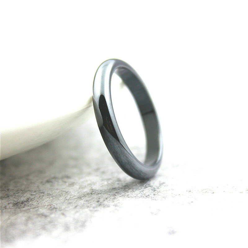 Kostenloser Versand Fashion Party Schmuck 5A Qualität 4mm Breite Cut Hämatit Ring Regenbogen Ring (1 Stück)