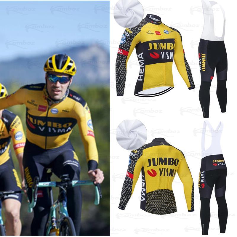 2021 z długim rękawem kolarstwo strój z dżerseju zespół JUMBO 20d spodnie rowerowe MTB szybkie pranie Ropa Ciclismo BICYCLING Premium Maillot odzież