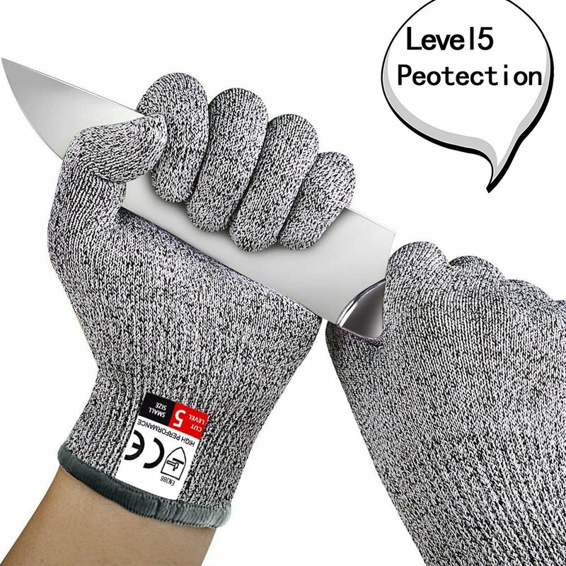 1 paio di guanti di sicurezza resistenti al taglio guanti a prova di taglio guanti da lavoro grigi a livello anti-taglio guanti da giardinaggio magici da macellaio da giardino