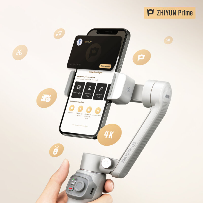 Zhiyun oficial SMOOTH Q3 telefone cardan 3-axis smartphone handheld estabilizador para iphone 14 pro max samsung s20 fe