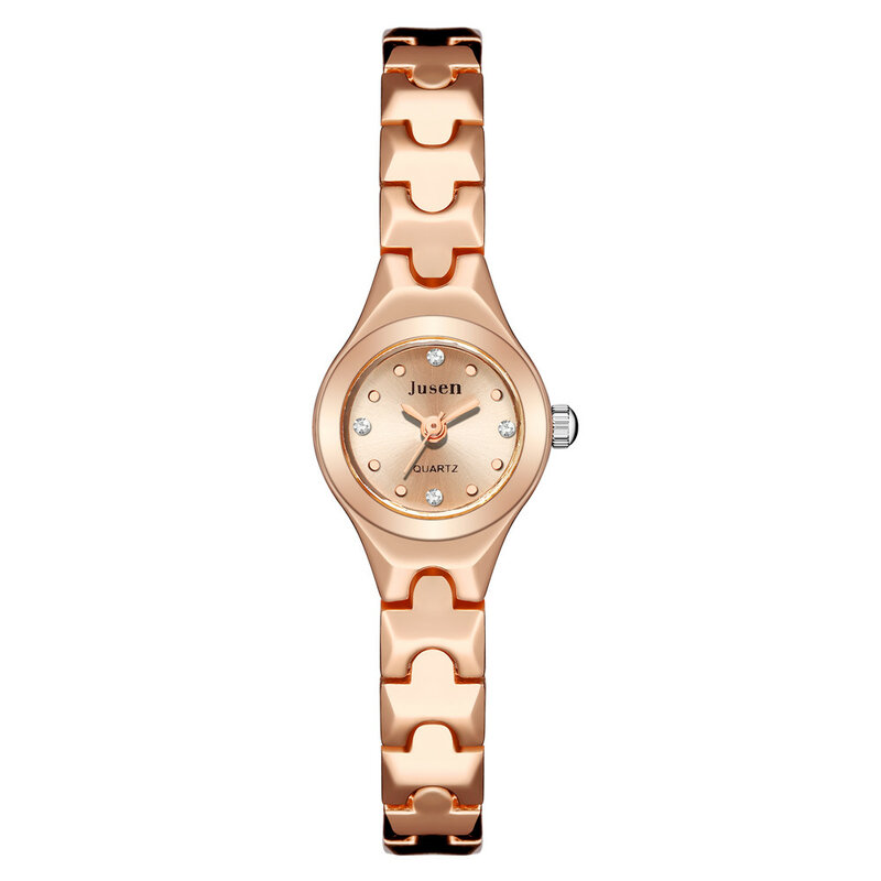 Calidades-relojes pequeños de moda para mujer, pulsera de acero inoxidable de lujo de oro rosa, relojes de pulsera femeninos de diamantes, regalos