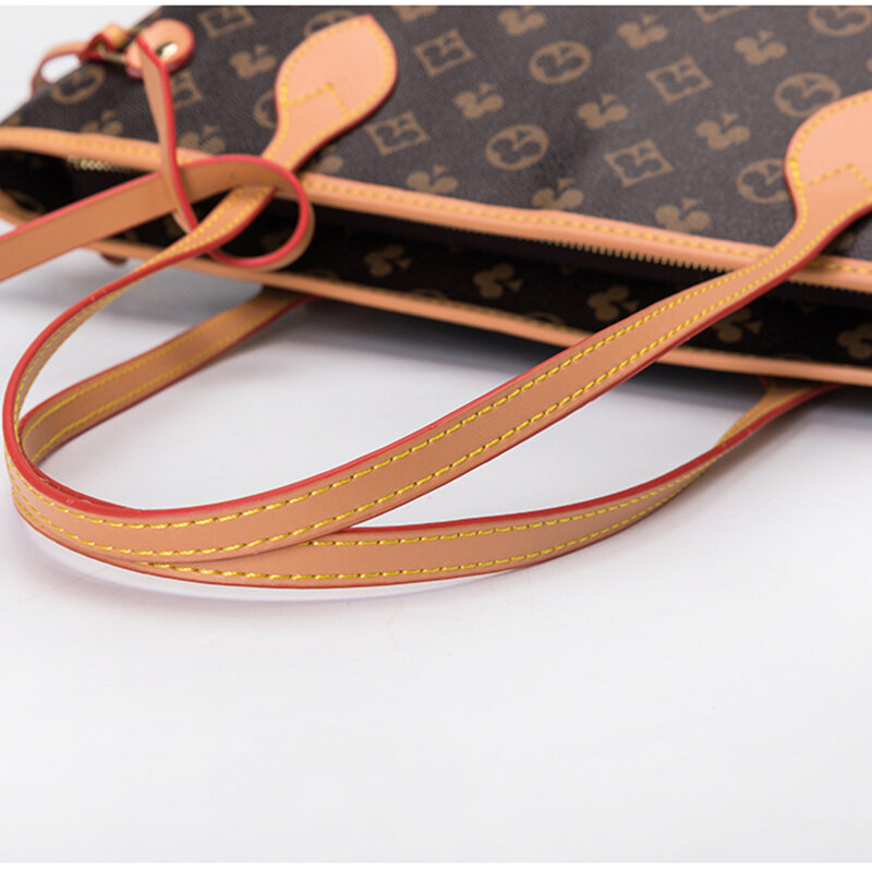 Conjunto de bolsos de hombro y monedero para mujer, bolso de lujo de diseñador de cuero Mahjong, compras grandes, moda Retro ff, 2021