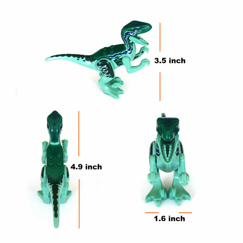 12 قطعة الديناصورات الجوراسي تيرانوصور تريسيراتوبس الاطفال ألعاب مكعبات البناء جديد