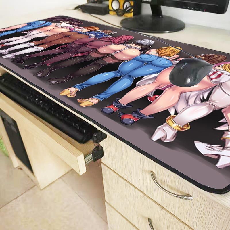 Xgz mousepad gamer grande, fashion sexy para meninas, pc, computador, mesa, bloqueio de borda para cs go lol dota