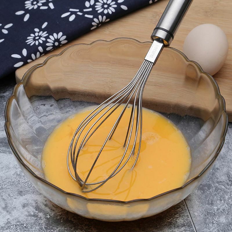 Halbautomatische Mixer Egg Beater Manuelle Selbst Drehen Edelstahl Schneebesen Mischung