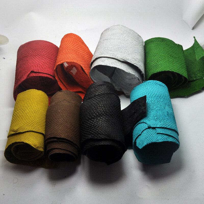 1 шт цветные натуральные лососевые рыбные чешуи, кожаные штучные разноцветные DIY сумки с ремнем, аксессуары для обуви 45*10 см