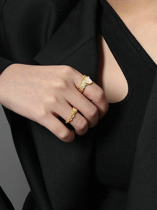 S'STEEL 925 Sterling Silver koreański prosty Design nieregularny pierścień otwierający dla kobiet estetyczny projektant Punk biżuteria zaręczynowa