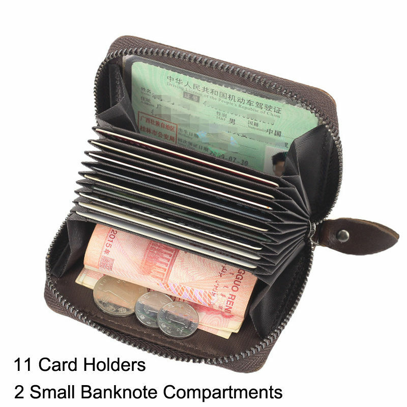 Portfel RFID etui na karty Bank Credit Holder ID nazwa 12 kolorów prawdziwej skóry Unisex Travel Coin torebka prezent promocyjny przedmiot Dropship