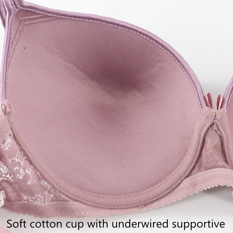 Beauwear Solid White Lace Bra for Women A B C D Cup Comfort Mold Cup Underwear Female Sexy Unlined Push Up Underwire Bralette