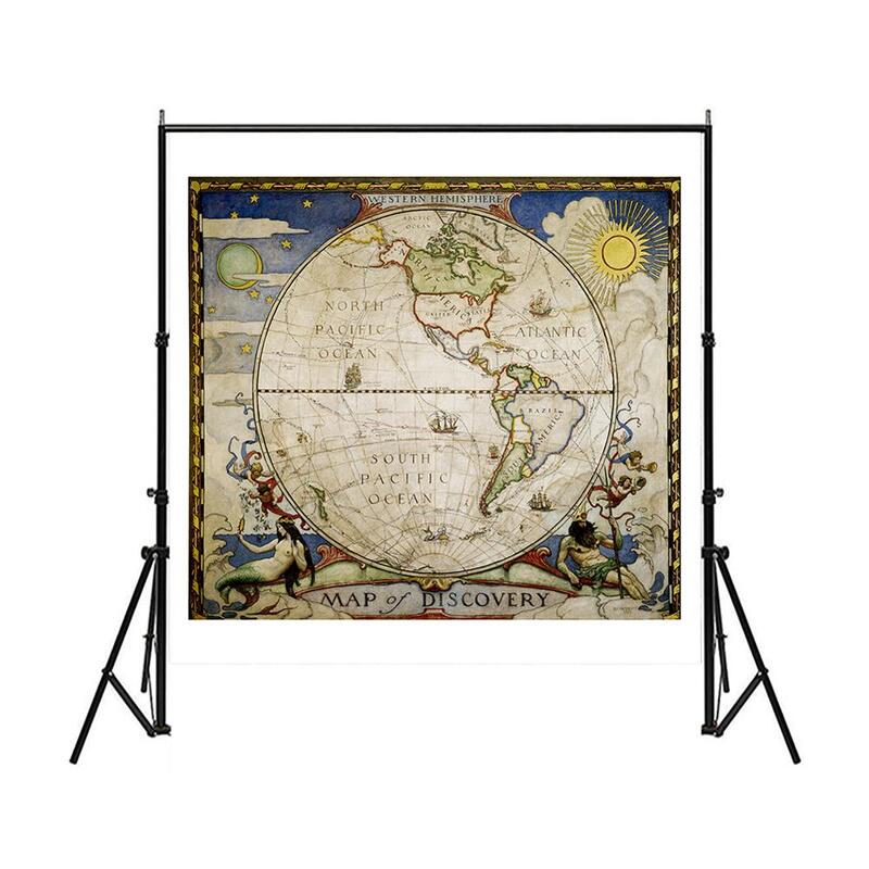 Medieval Style Decorative Map 90x90cm Simple Non-woven No-fading World Map For Kids and Children